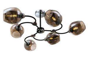 Black chrome plating on a chandelier.